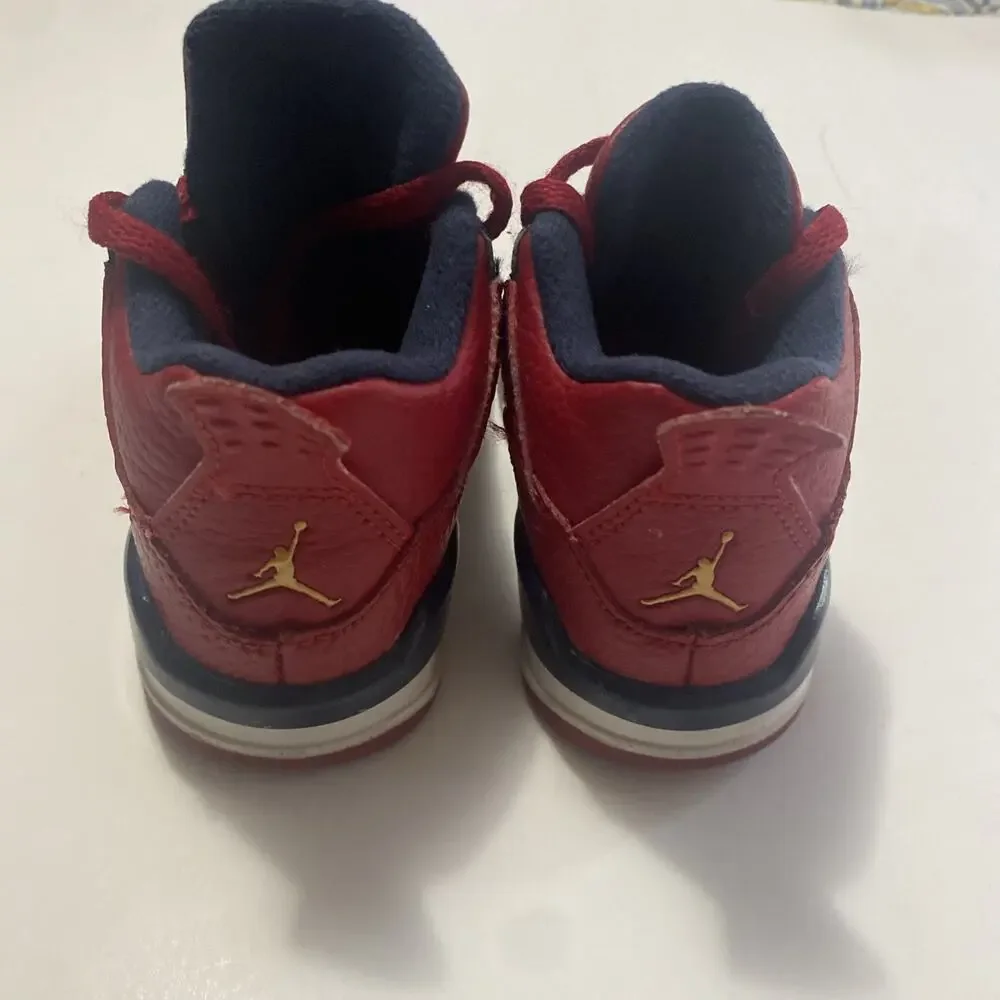 Air Jordan 4 Retro Fiba BQ7670-617 2019 Toddler Kid Red Sneaker Shoe Size 7c
